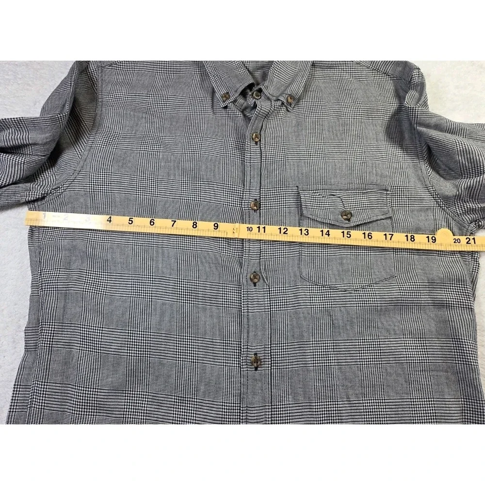 J.Crew Brushed Twill Glen Plaid Button Down Shirt Mens Medium Gray Cotton - Picture 8 of 9